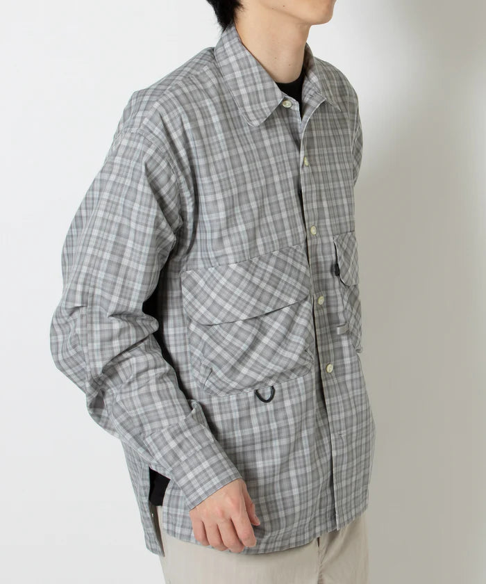 DAIWA PIER39 TECH SPORTS OPEN COLLAR SHIRT L/S GREN PLAID