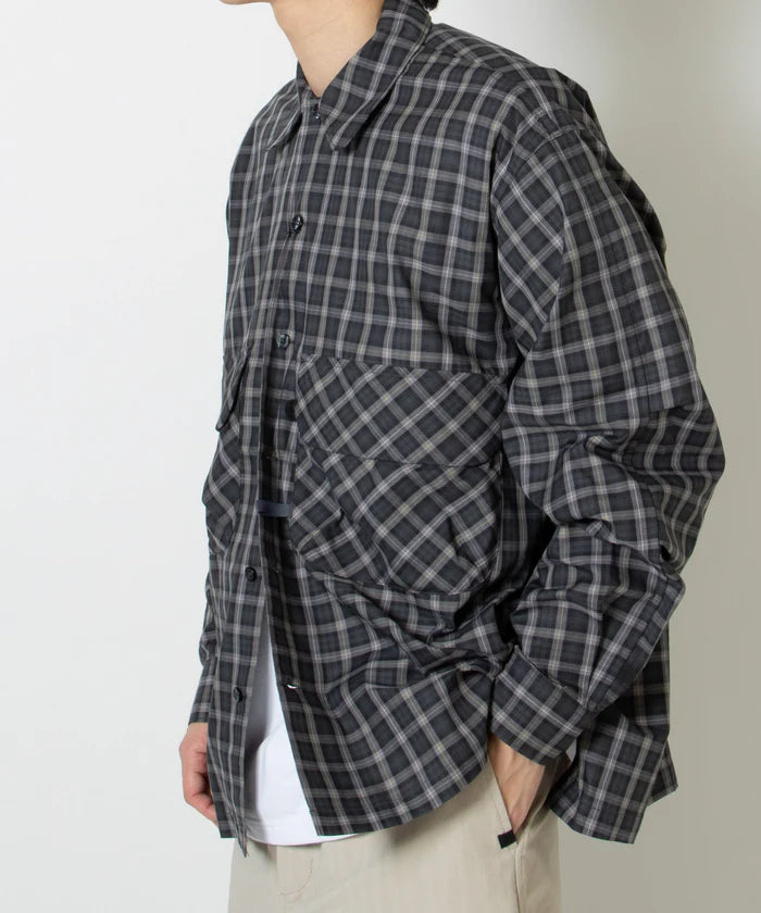 DAIWA PIER39 TECH SPORTS OPEN COLLAR SHIRT L/S GREN PLAID