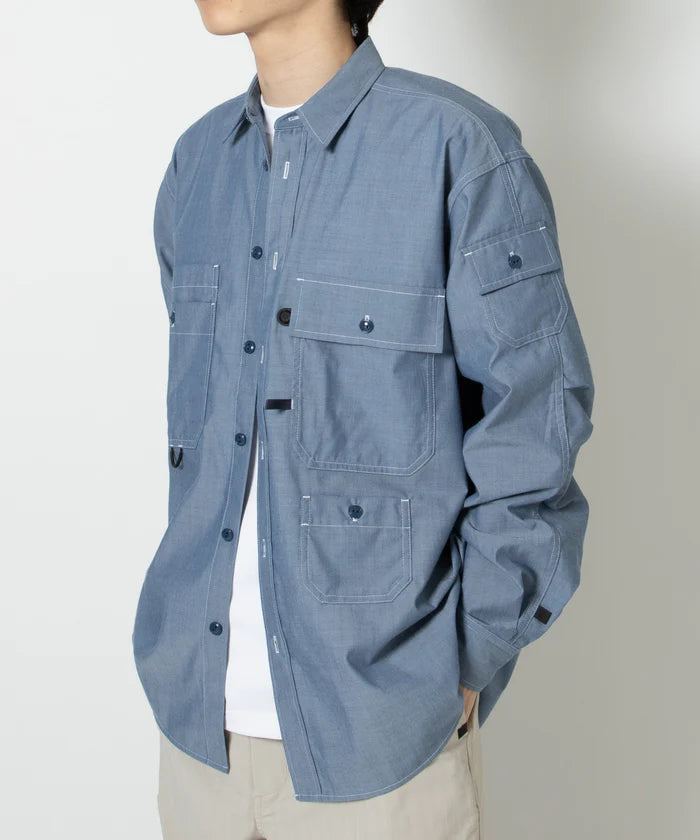 DAIWA PIER39 TECH MULTI POCKET CHAMBRAY SHIRT L/S