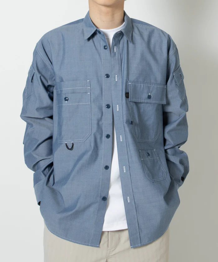 DAIWA PIER39 TECH MULTI POCKET CHAMBRAY SHIRT L/S
