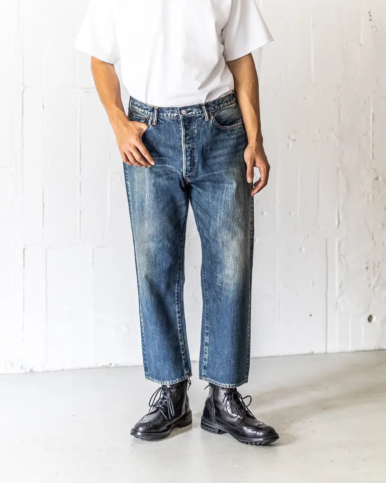 A.PRESSE Washed Denim Wide Pants